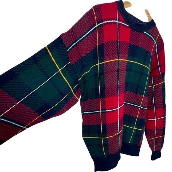woods & gray Other - WOODS & GRAY Oversized Plaid Cotton Sweater Sz L